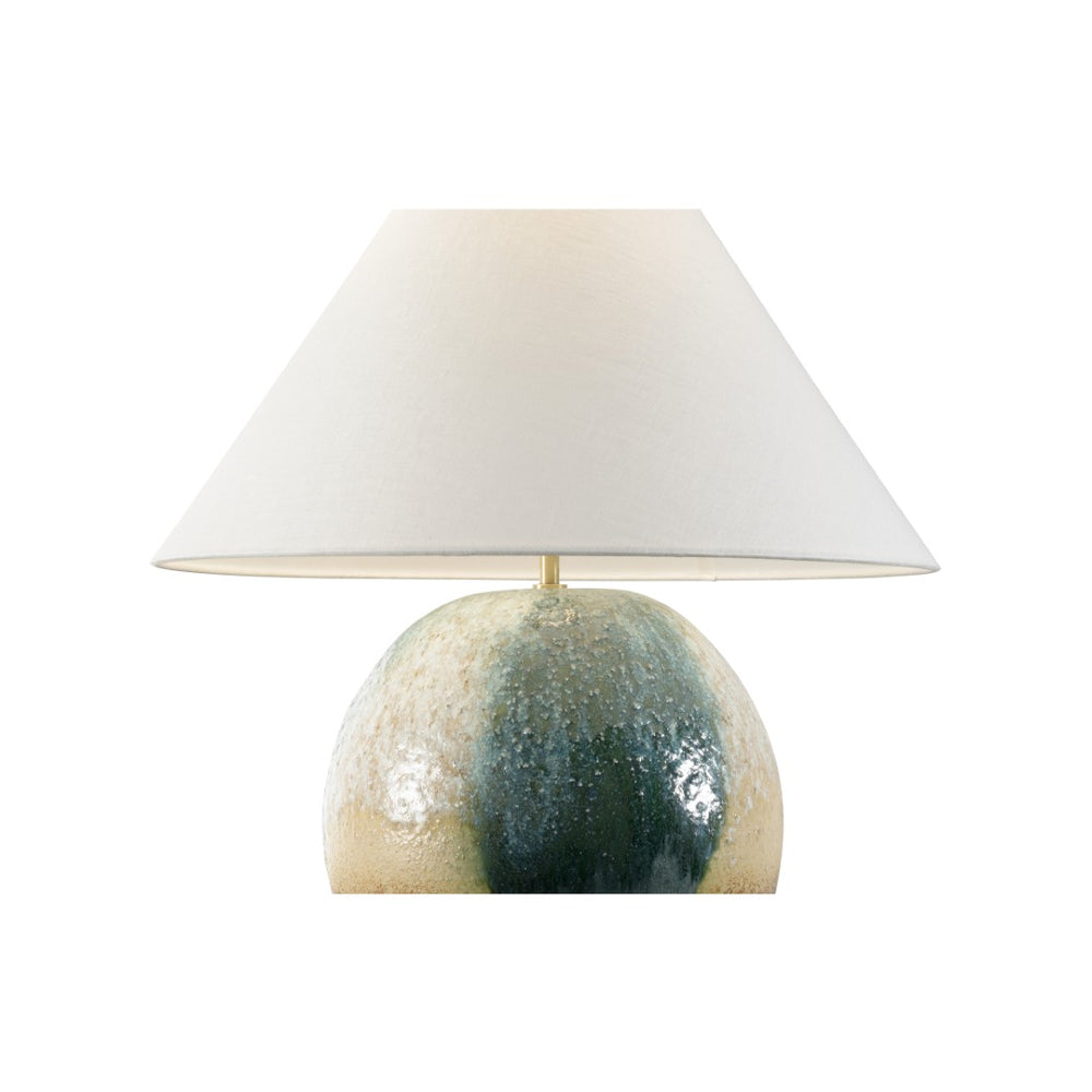 Wildwood Aoi Hand‑Turned Japanese Ceramic Table Lamp With Linen Shade, Kiln-Fired Glaze, Soft Ambient Light 61316