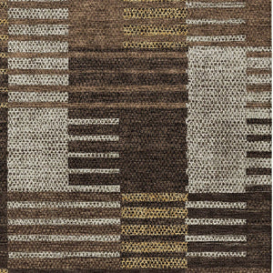 Homeroots 3' Stylish Striped Washable Area Rug For Indoor Or Outdoor Use - Durable, Easy To Clean Design Chocolate Polyester 613160