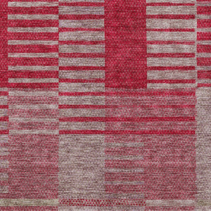 Homeroots 3' Stylish Striped Washable Area Rug For Indoor Or Outdoor Use - Durable, Easy To Clean Design Burgundy Polyester 613163