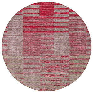 Homeroots 3' Stylish Striped Washable Area Rug For Indoor Or Outdoor Use - Durable, Easy To Clean Design Burgundy Polyester 613165