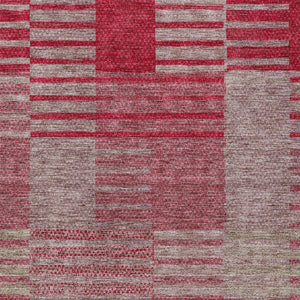 Homeroots 3' Stylish Striped Washable Area Rug For Indoor Or Outdoor Use - Durable, Easy To Clean Design Burgundy Polyester 613166