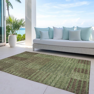 Homeroots 3' Stylish Striped Washable Area Rug For Indoor Or Outdoor Use - Durable, Easy To Clean Design Brown Polyester 613170