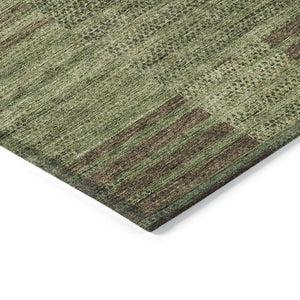 Homeroots 3' Stylish Striped Washable Area Rug For Indoor Or Outdoor Use - Durable, Easy To Clean Design Brown Polyester 613170