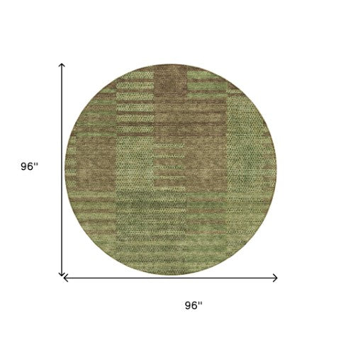 Homeroots 3' Stylish Striped Washable Area Rug For Indoor Or Outdoor Use - Durable, Easy To Clean Design Brown Polyester 613171