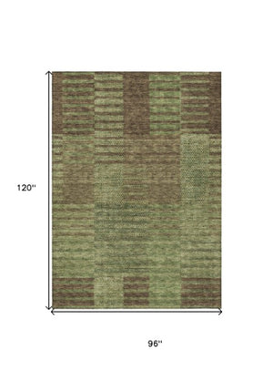 Homeroots 3' Stylish Striped Washable Area Rug For Indoor Or Outdoor Use - Durable, Easy To Clean Design Brown Polyester 613172