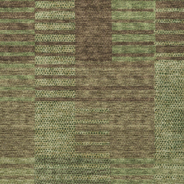 Homeroots 3' Stylish Striped Washable Area Rug For Indoor Or Outdoor Use - Durable, Easy To Clean Design Brown Polyester 613172