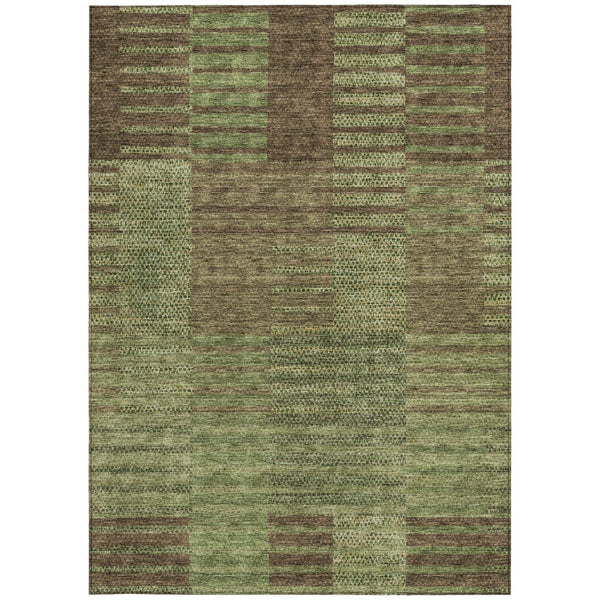 Homeroots 3' Stylish Striped Washable Area Rug For Indoor Or Outdoor Use - Durable, Easy To Clean Design Brown Polyester 613173