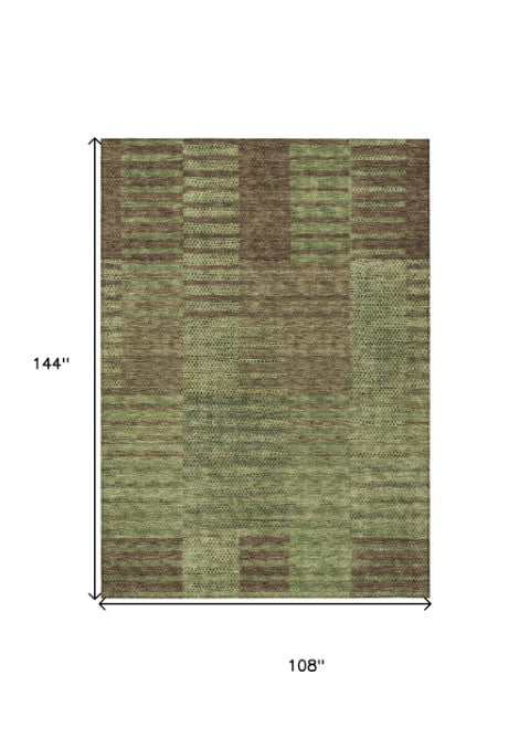 Homeroots 3' Stylish Striped Washable Area Rug For Indoor Or Outdoor Use - Durable, Easy To Clean Design Brown Polyester 613173