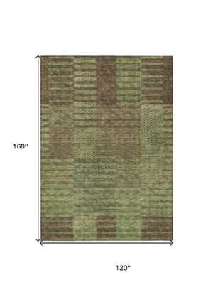 Homeroots 3' Stylish Striped Washable Area Rug For Indoor Or Outdoor Use - Durable, Easy To Clean Design Brown Polyester 613174