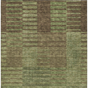 Homeroots 3' Stylish Striped Washable Area Rug For Indoor Or Outdoor Use - Durable, Easy To Clean Design Brown Polyester 613174