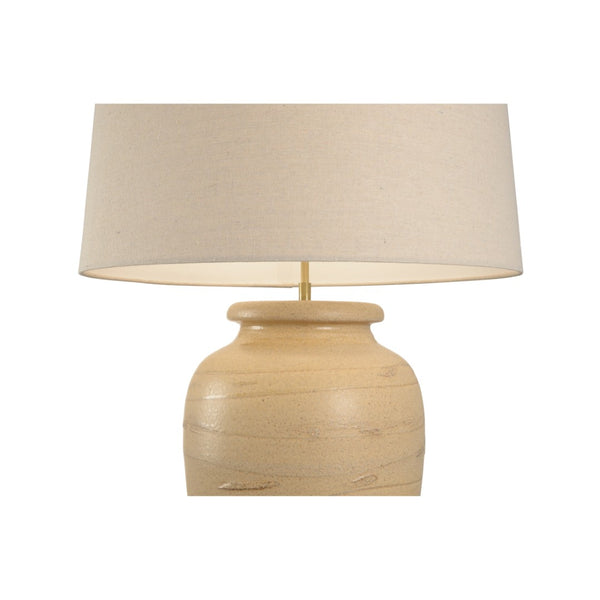 Wildwood Kento Hand-Turned Sandy Clay Table Lamp With Shiga Brown Ombré Glaze, Warm Ambient Light, 29" H 61318-2