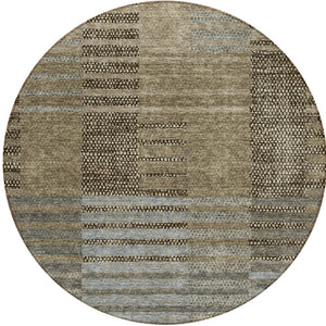 Homeroots 3' Stylish Striped Washable Area Rug For Indoor Or Outdoor Use - Durable, Easy To Clean Design Taupe Polyester 613183