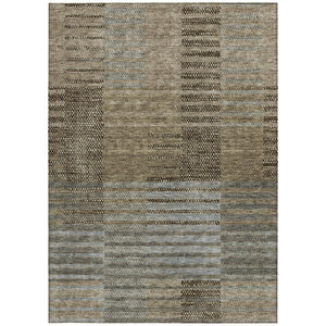 Homeroots 3' Stylish Striped Washable Area Rug For Indoor Or Outdoor Use - Durable, Easy To Clean Design Taupe Polyester 613185