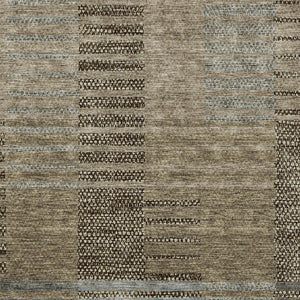 Homeroots 3' Stylish Striped Washable Area Rug For Indoor Or Outdoor Use - Durable, Easy To Clean Design Taupe Polyester 613185