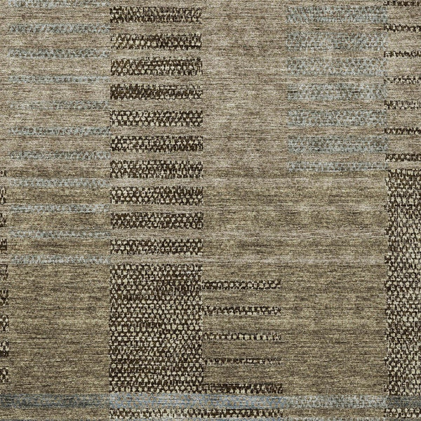 Homeroots 3' Stylish Striped Washable Area Rug For Indoor Or Outdoor Use - Durable, Easy To Clean Design Taupe Polyester 613185