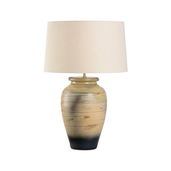 Wildwood Taiga Hand-Turned Ceramic Table Lamp — Shiga Ombré Glaze, Sandy To Earth Tones, Ambient Accent Light 61319-2