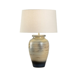 Wildwood Taiga Hand-Turned Ceramic Table Lamp — Shiga Ombré Glaze, Sandy To Earth Tones, Ambient Accent Light 61319-2