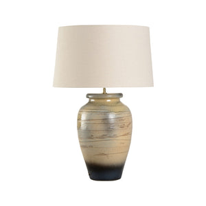 Wildwood Taiga Hand-Turned Ceramic Table Lamp — Shiga Ombré Glaze, Sandy To Earth Tones, Ambient Accent Light 61319-2