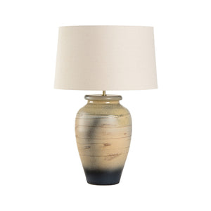 Wildwood Taiga Hand-Turned Ceramic Table Lamp — Shiga Ombré Glaze, Sandy To Earth Tones, Ambient Accent Light 61319-2