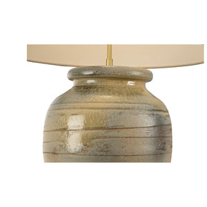 Wildwood Taiga Hand-Turned Ceramic Table Lamp — Shiga Ombré Glaze, Sandy To Earth Tones, Ambient Accent Light 61319-2