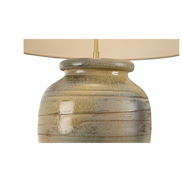 Wildwood Taiga Hand-Turned Ceramic Table Lamp — Shiga Ombré Glaze, Sandy To Earth Tones, Ambient Accent Light 61319-2