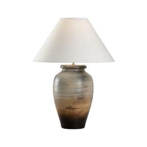 Wildwood Taiga Shiga Collection Hand-Turned Ceramic Table Lamp — Ombre Blue-Gray Glaze, Ambient Sculptural Glow 61319