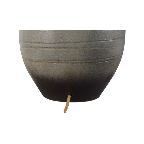 Wildwood Ayaka Handcrafted Shiga Table Lamp With Rolled-Edge Linen Shade, Cloth Cord, Japanese Kiln Finish 61320-2