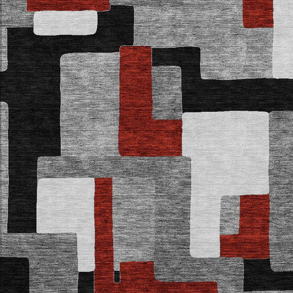 Homeroots 3' Stylish Geometric Washable Area Rug For Indoor And Outdoor Use - Durable & Versatile Design Gray Polyester 613215