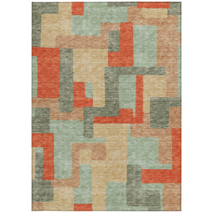 Homeroots 3' Stylish Geometric Washable Area Rug For Indoor And Outdoor Use - Durable & Versatile Design Sage Polyester 613229