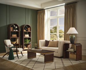 Wildwood Yamato Hand-Turned Table Lamp Tall — Shiga Kiln Ceramic Glaze, Linen Shade, Cloth Cord, 29" H 61323