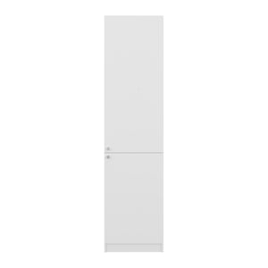 English Elm Sunflower Tall White Bookcase with Open Shelves and Enclosed Cabinet for Home Office B092P474492