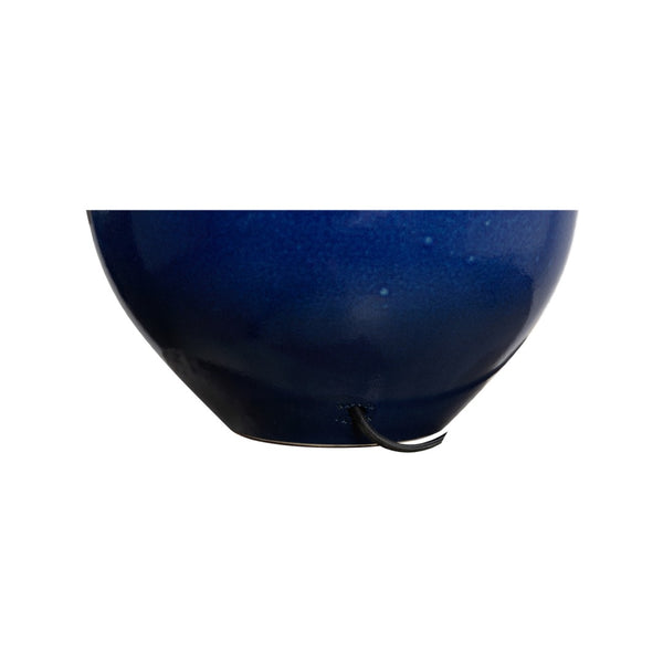 Wildwood Blue Shiga Indigo Table Lamp — Hand-Turned Ceramic Sphere, Rich Glaze, 25" Height, Sculptural Accent Light 61324