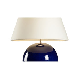 Wildwood Blue Shiga Indigo Table Lamp — Hand-Turned Ceramic Sphere, Rich Glaze, 25" Height, Sculptural Accent Light 61324