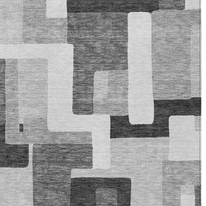 Homeroots 3' Stylish Geometric Washable Area Rug For Indoor And Outdoor Use - Durable & Versatile Design Silver Polyester 613245