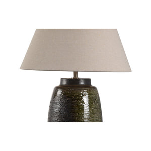 Wildwood Minato Shigaraki Table Lamp — Handcrafted Ceramic With Reactive Green-Brown Glaze For Ambient Light 61325-2