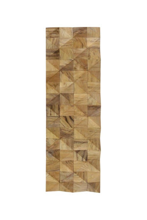 Homeroots Brown 3d Embossed Diamond Teak Wall Panels - Handcrafted Reclaimed Wood For Stunning Home Decor  Solid And Manufactured Wood 613253