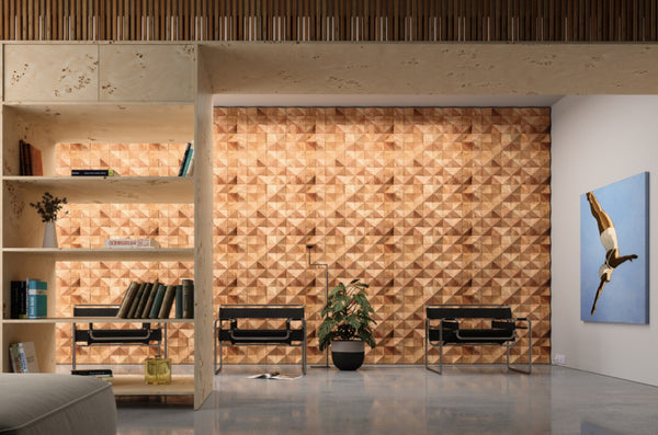 Homeroots Brown 3d Embossed Diamond Teak Wall Panels - Handcrafted Reclaimed Wood For Stunning Home Decor  Solid And Manufactured Wood 613253