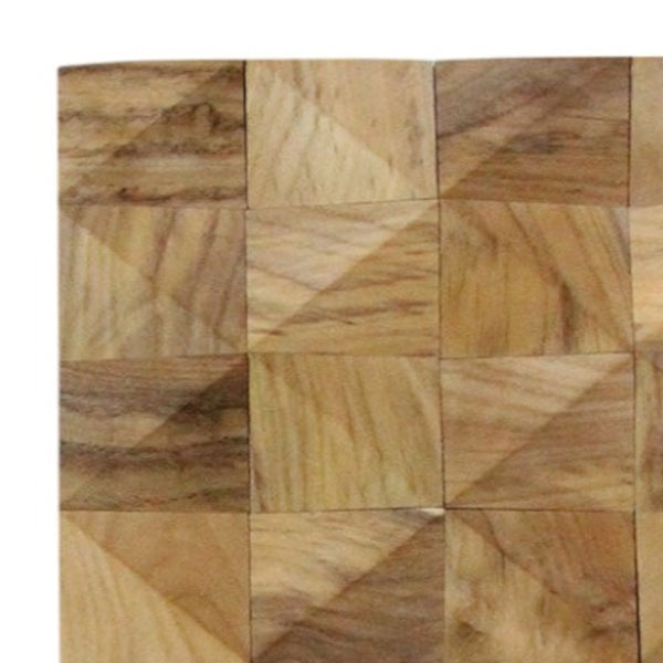 Homeroots Brown 3d Embossed Diamond Teak Wall Panels - Handcrafted Reclaimed Wood For Stunning Home Decor  Solid And Manufactured Wood 613253