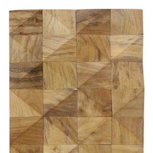 Homeroots Brown 3d Embossed Diamond Teak Wall Panels - Handcrafted Reclaimed Wood For Stunning Home Decor  Solid And Manufactured Wood 613253