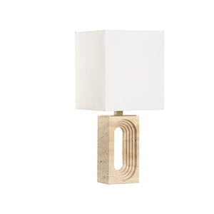Wildwood Archway Sculptural Travertine Lamp — Curved Cutout, Warm Coffee-Bronze Finish, Ambient Accent Light 61326