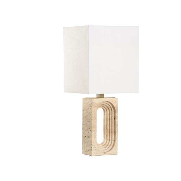 Wildwood Archway Sculptural Travertine Lamp — Curved Cutout, Warm Coffee-Bronze Finish, Ambient Accent Light 61326