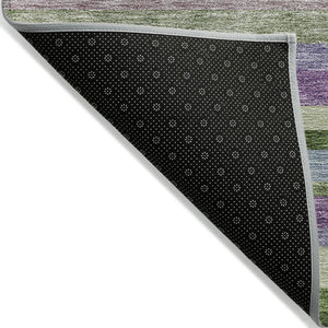 HomeRoots 5' Washable Indoor Outdoor Area Rug in Striking Moss Green, Olive, and Purple for Any Space 10' X 14' 613271