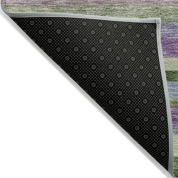 HomeRoots 5' Washable Indoor Outdoor Area Rug in Striking Moss Green, Olive, and Purple for Any Space 10' X 14' 613271