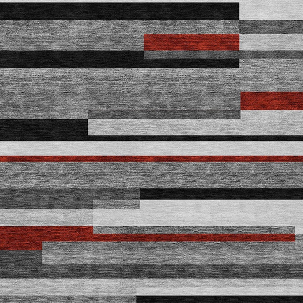 Homeroots 3' Striped Washable Area Rug For Indoor And Outdoor Spaces - Durable, Stylish, And Easy To Maintain Gray Polyester 613272