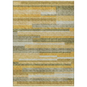 HomeRoots 5' Gold Wheat and Ivory Striped Washable Area Rug - Stylish Indoor/Outdoor Decor for Any Space 8' X 10' 613281