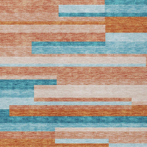 HomeRoots 5' Vibrant Stripe Area Rug - Washable Indoor Outdoor Design for High-Traffic Spaces & Easy Care 5' X 8' 613309