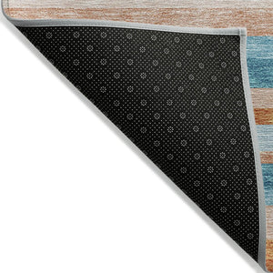 HomeRoots 5' Vibrant Stripe Area Rug - Washable Indoor Outdoor Design for High-Traffic Spaces & Easy Care 8' Round 613310