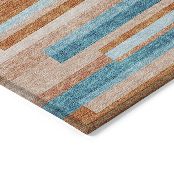 HomeRoots 5' Vibrant Stripe Area Rug - Washable Indoor Outdoor Design for High-Traffic Spaces & Easy Care 10' X 14' 613313
