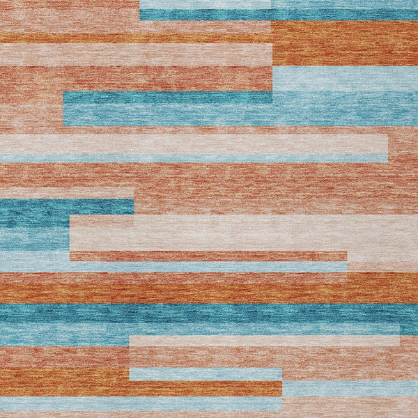HomeRoots 5' Vibrant Stripe Area Rug - Washable Indoor Outdoor Design for High-Traffic Spaces & Easy Care 10' X 14' 613313
