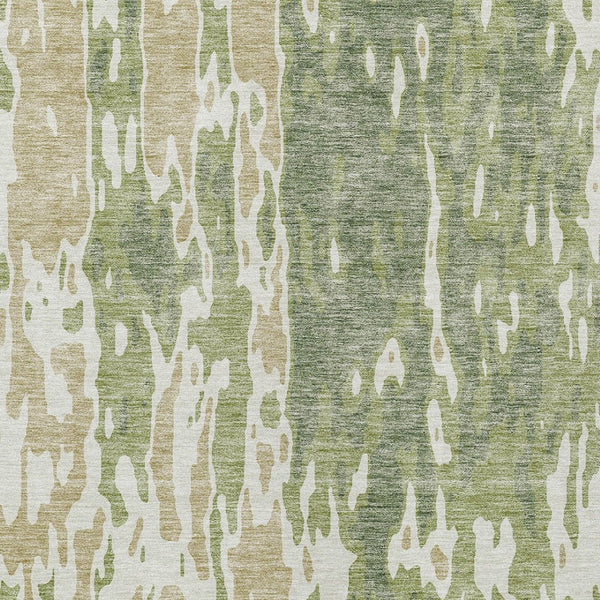 Homeroots 3' X 5' Elegant Abstract Washable Area Rug For Indoor And Outdoor Spaces - Durable & Stylish Design Sage Polyester 613314